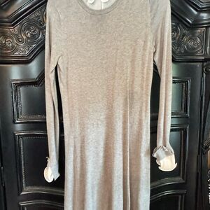 Gray Long Sleeve Dress - Collar / Wrist Details